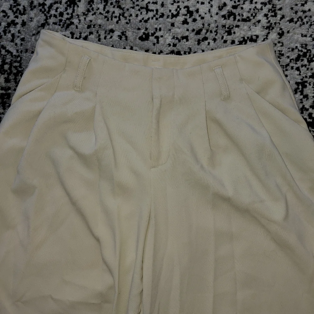 Maeve Anthropologie The Avery Pleated Wide Leg Crop Pants Cream 2 - Picture 14 of 16
